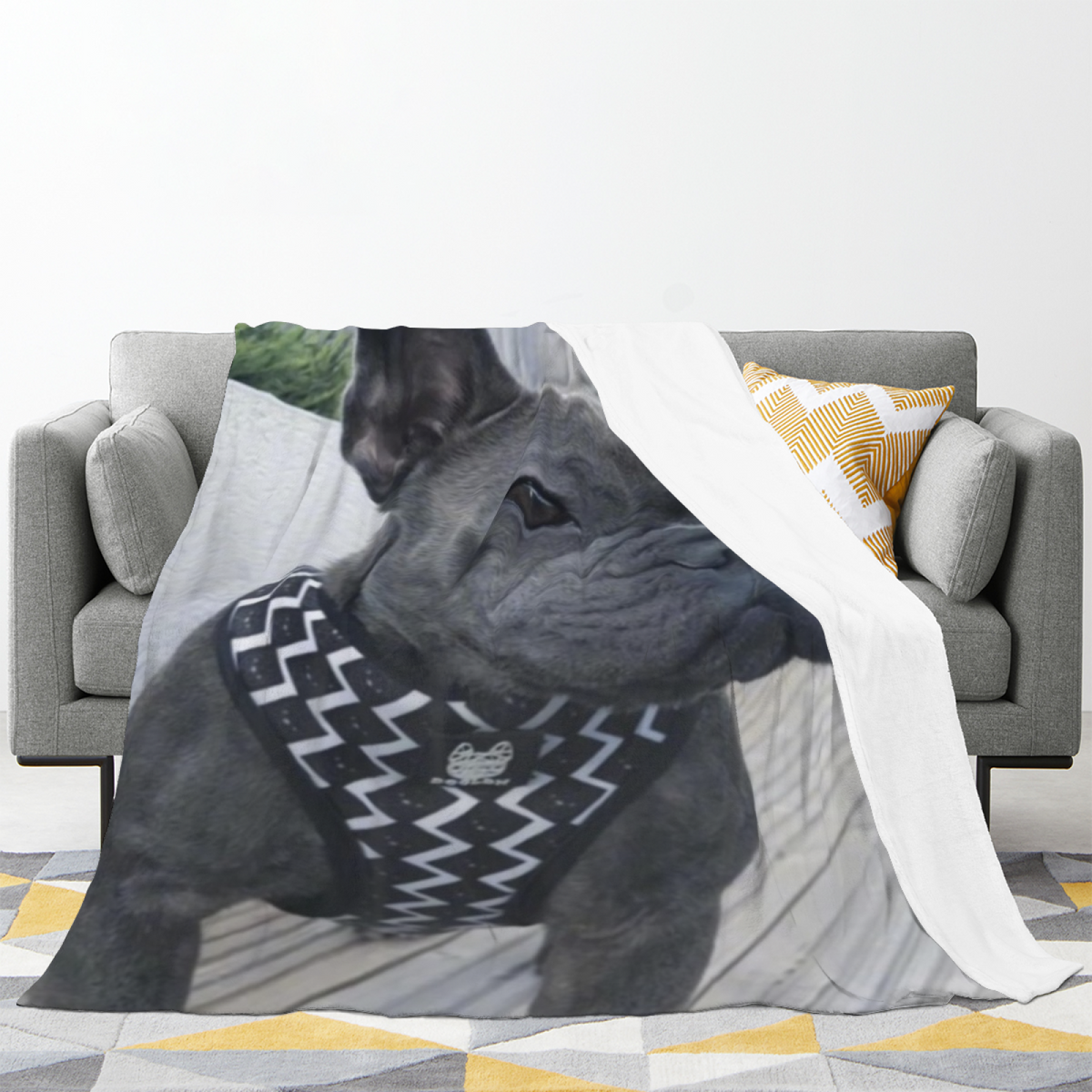 Moonlit Rhythm Bohemian Pattern Plush Flannel Throw