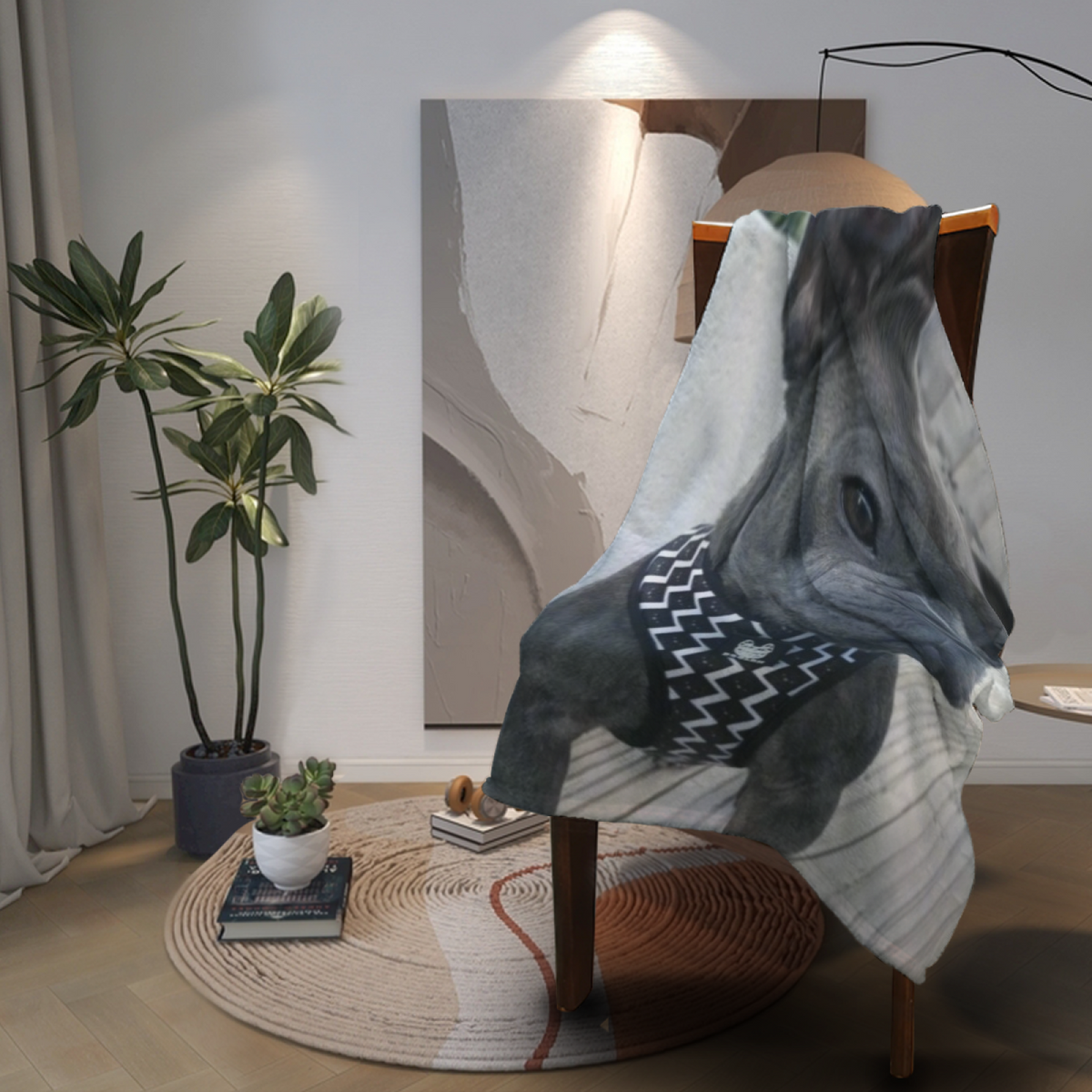 Moonlit Rhythm Bohemian Pattern Plush Flannel Throw