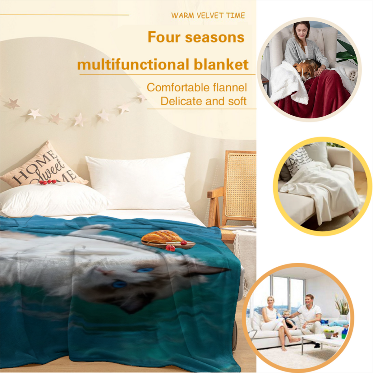 Harvest Nectar Muted Sage Art Decorative Flannel Blanket