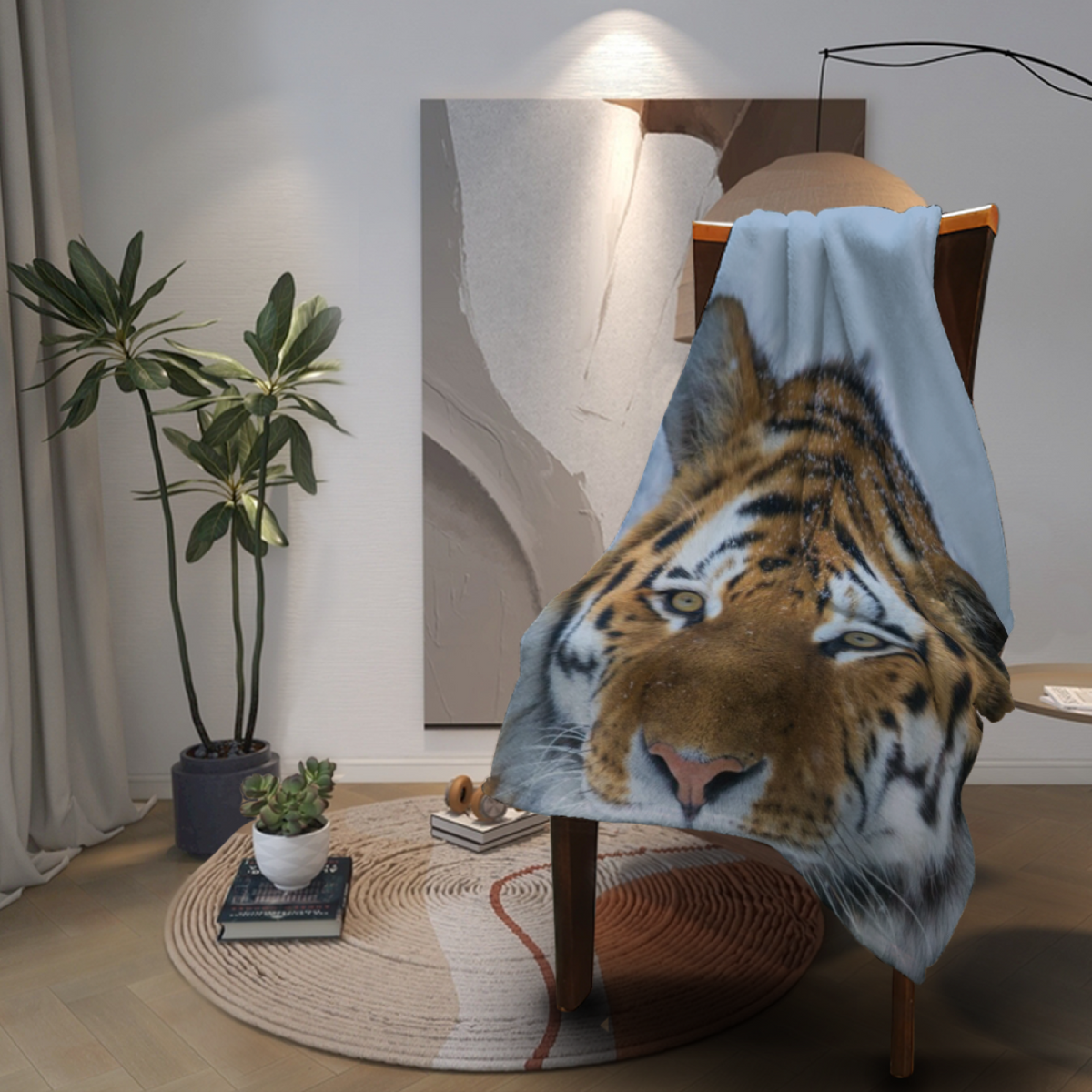 Cozy Soft Neutral Dawn Glow All-Season Flannel Blanket