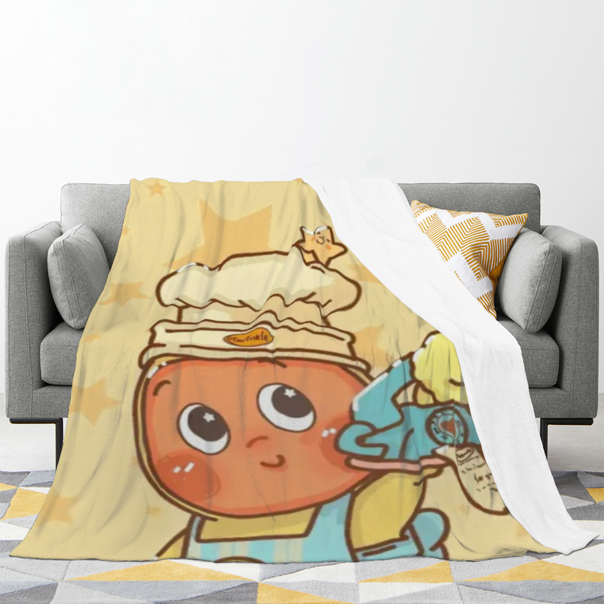 Gilded Hearth Pastel Multicolor Modern Art Decorative Flannel Blanket