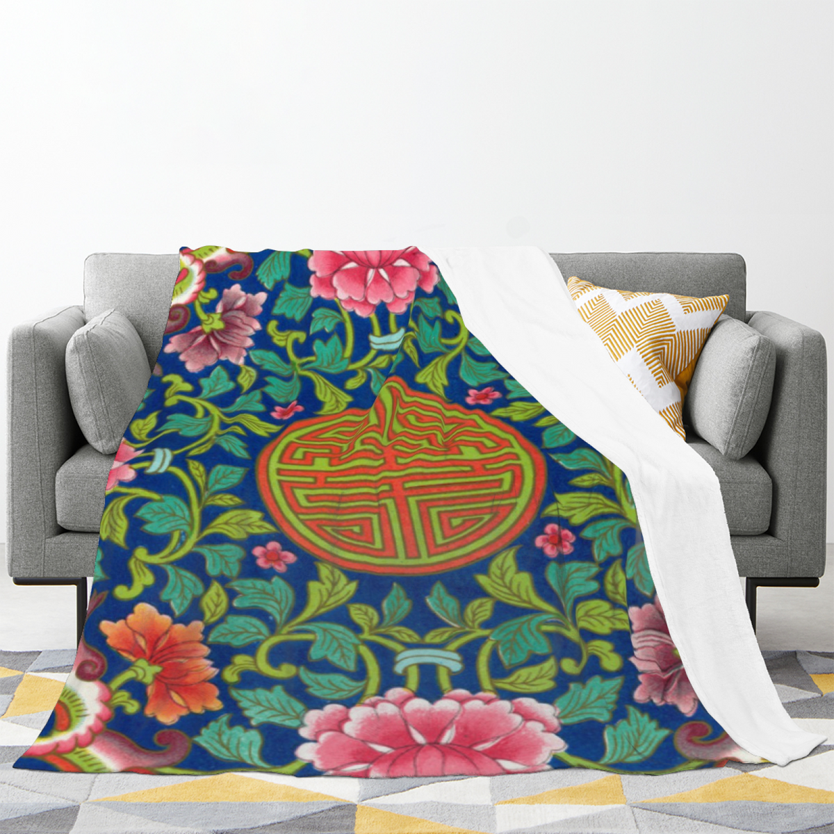 Willow Charm Whimsical Pattern Decorative Flannel Blanket