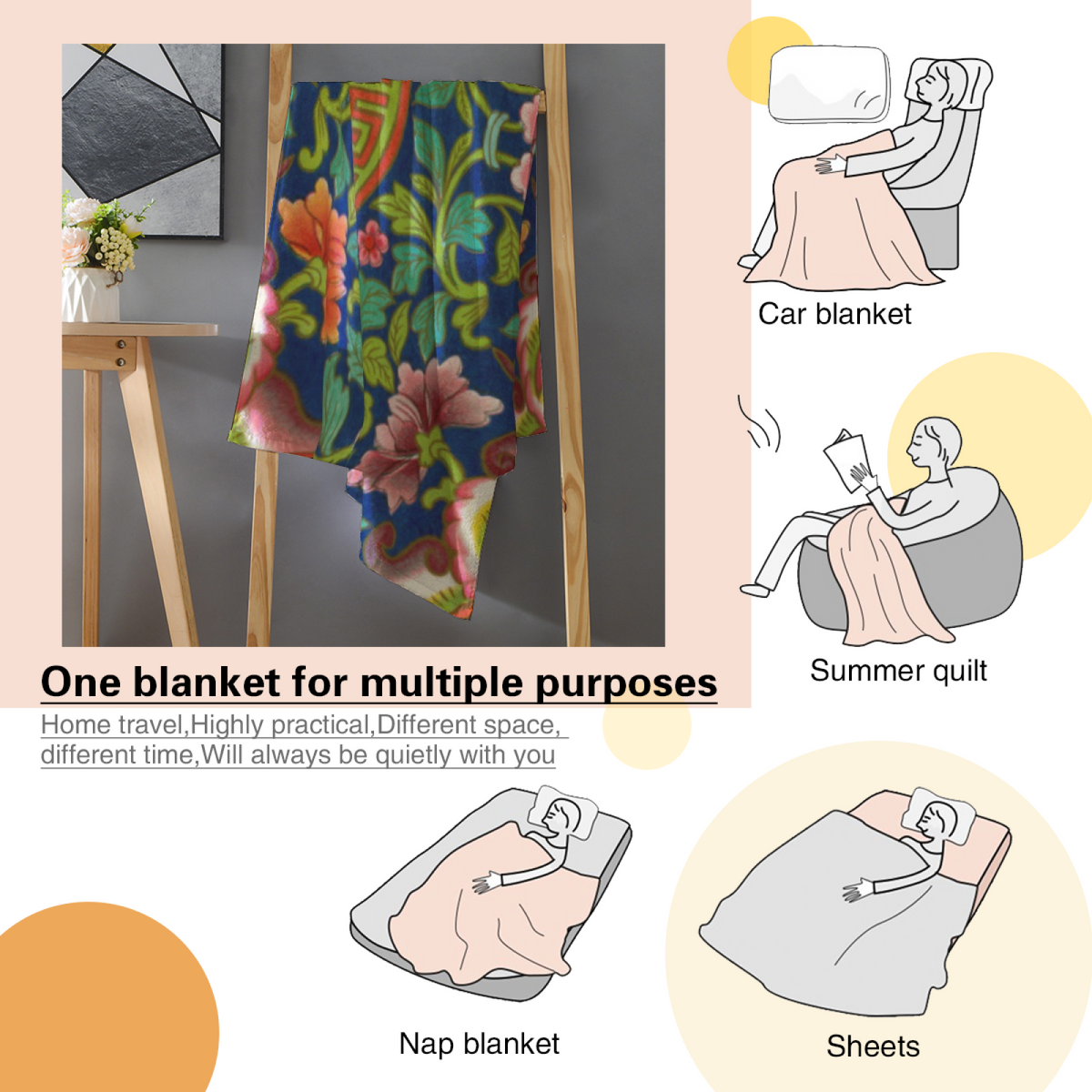Willow Charm Whimsical Pattern Decorative Flannel Blanket