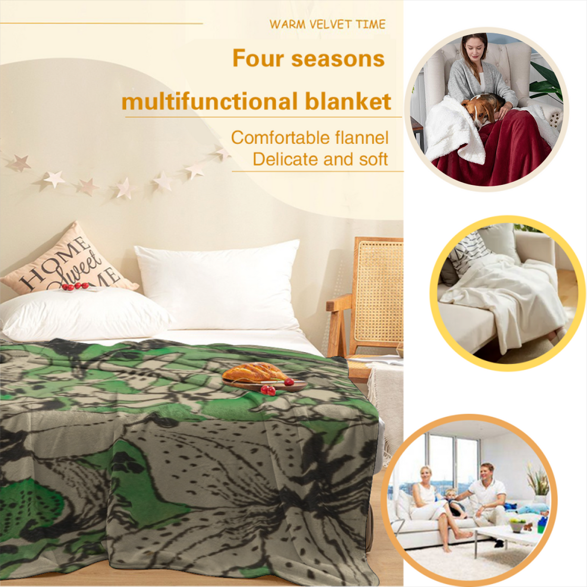 Soft Neutral Pebble Drift Plush Flannel Throw