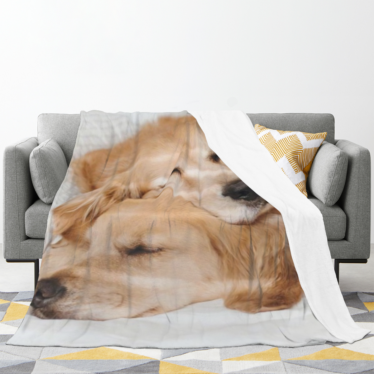Pastel Multicolor Ember Sketch Decorative Flannel Blanket