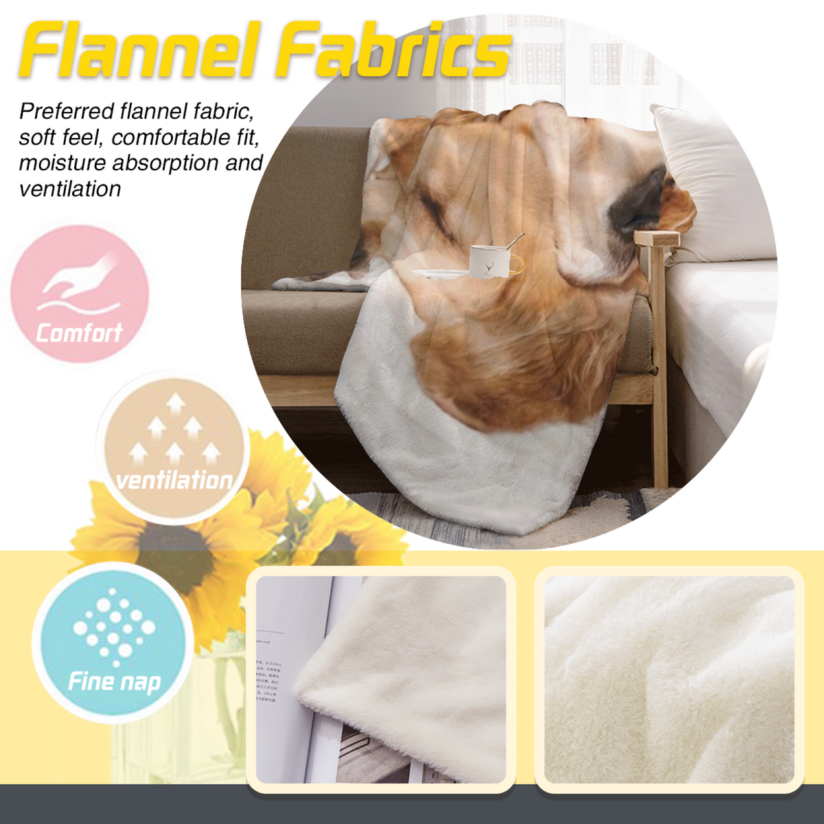 Pastel Multicolor Ember Sketch Decorative Flannel Blanket