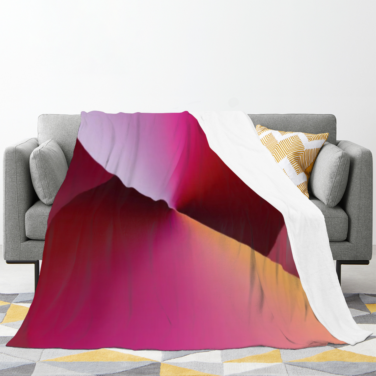 Radiant Spectrum Expressive Print Cozy Flannel Bed Blanket in Dusty Lilac