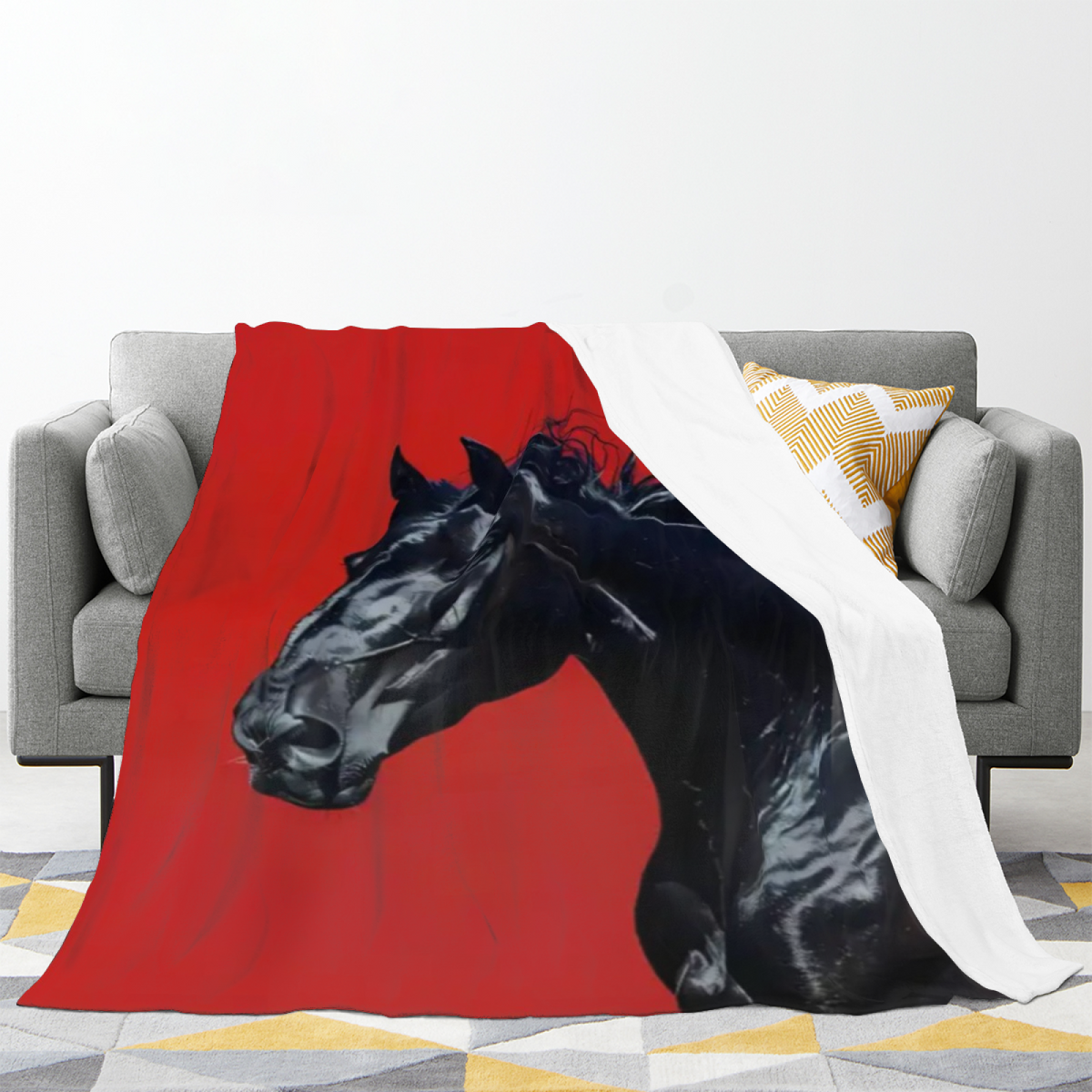 Eclectic Design Riverstone Galaxy Warm Coral Flannel Sofa Throw