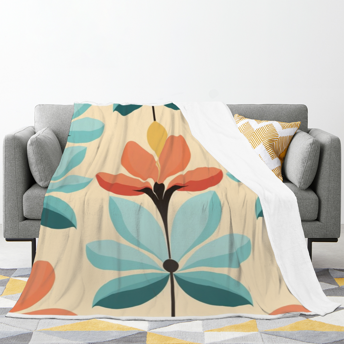 Prairie Sprout Pastel Multicolor Art Decorative Flannel Blanket