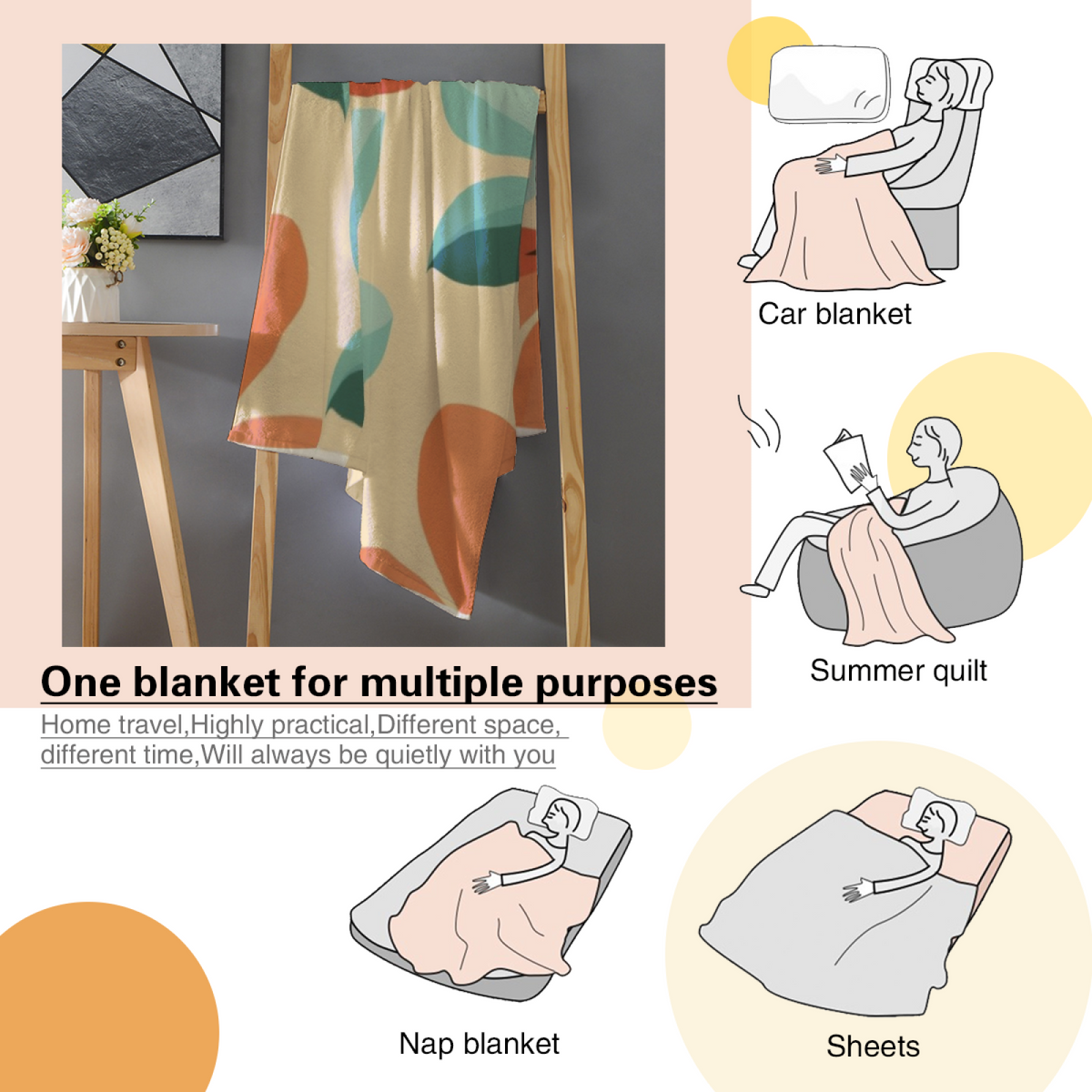 Prairie Sprout Pastel Multicolor Art Decorative Flannel Blanket