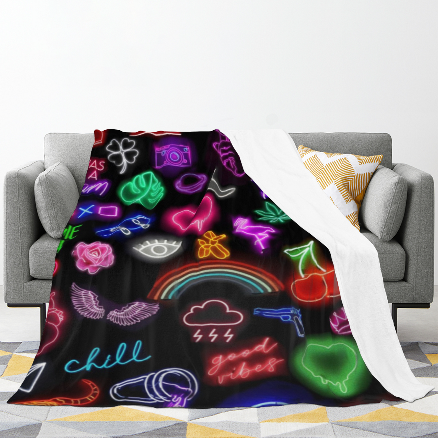 Modern Colorful Throw Blanket ¨C Artistic Printed Cozy Home Decor Blanket
