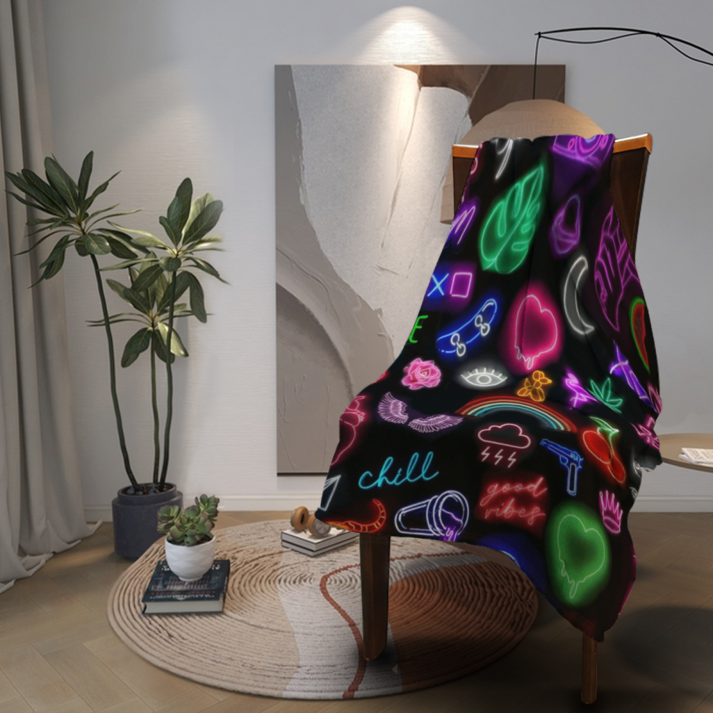 Modern Colorful Throw Blanket ¨C Artistic Printed Cozy Home Decor Blanket