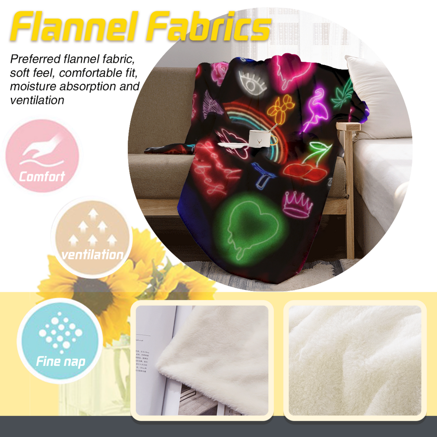 Modern Colorful Throw Blanket ¨C Artistic Printed Cozy Home Decor Blanket