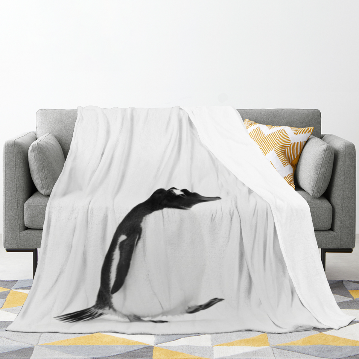 Festival & Sanctuary Playful Graphic Plush Flannel Throw