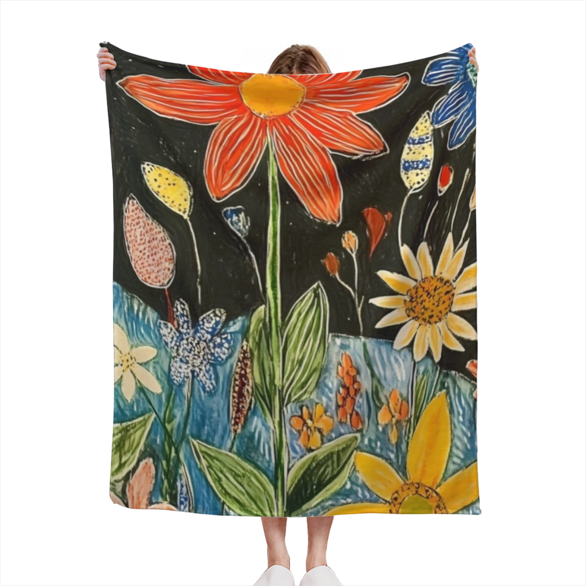 Earthy Multicolor Velvet Muse Decorative Flannel Blanket