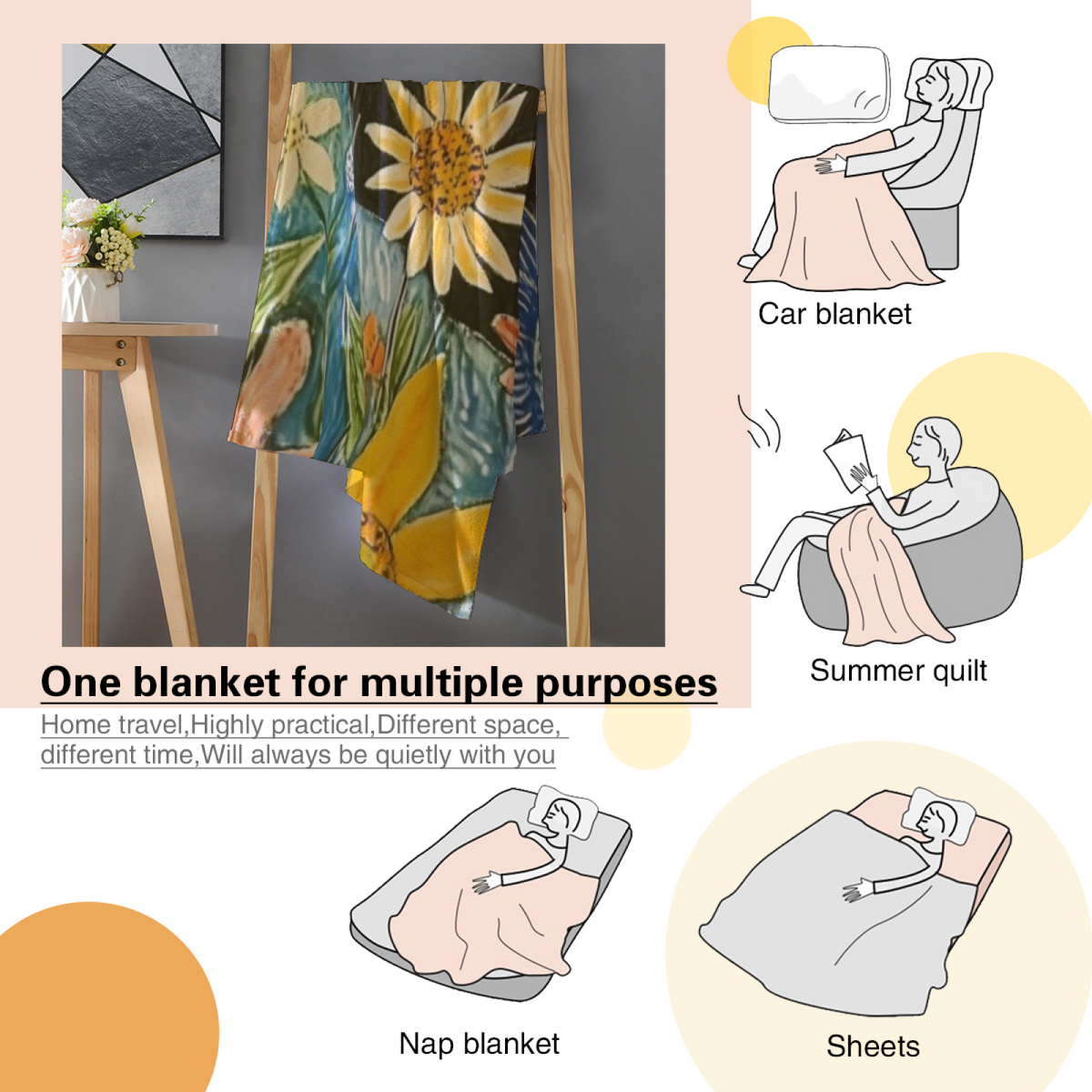 Earthy Multicolor Velvet Muse Decorative Flannel Blanket