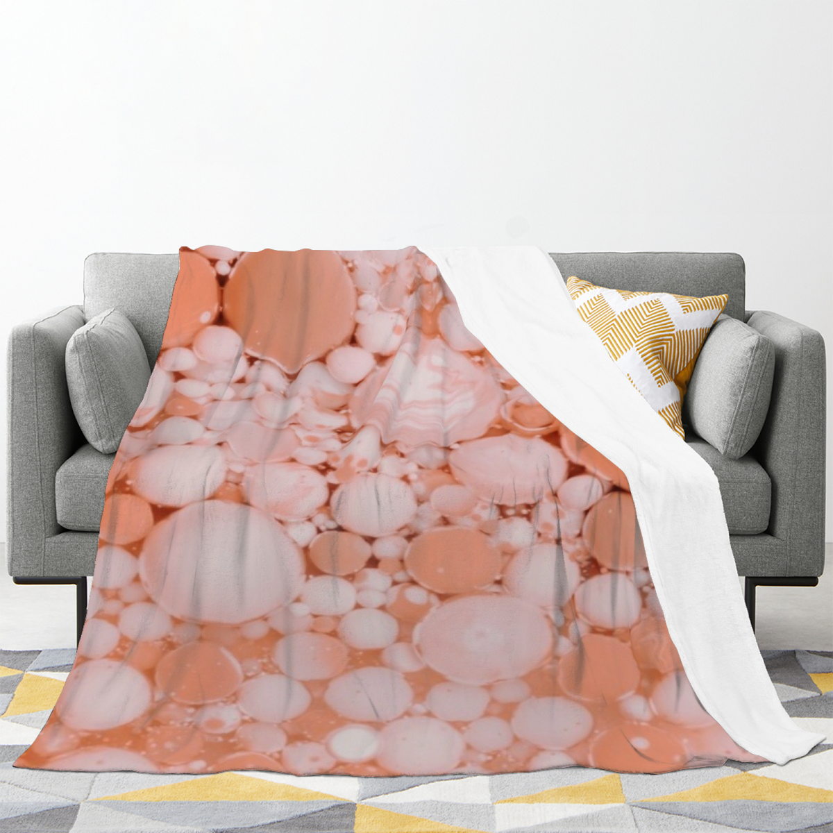 Blush Echo Bohemian Pattern All-Season Flannel Blanket