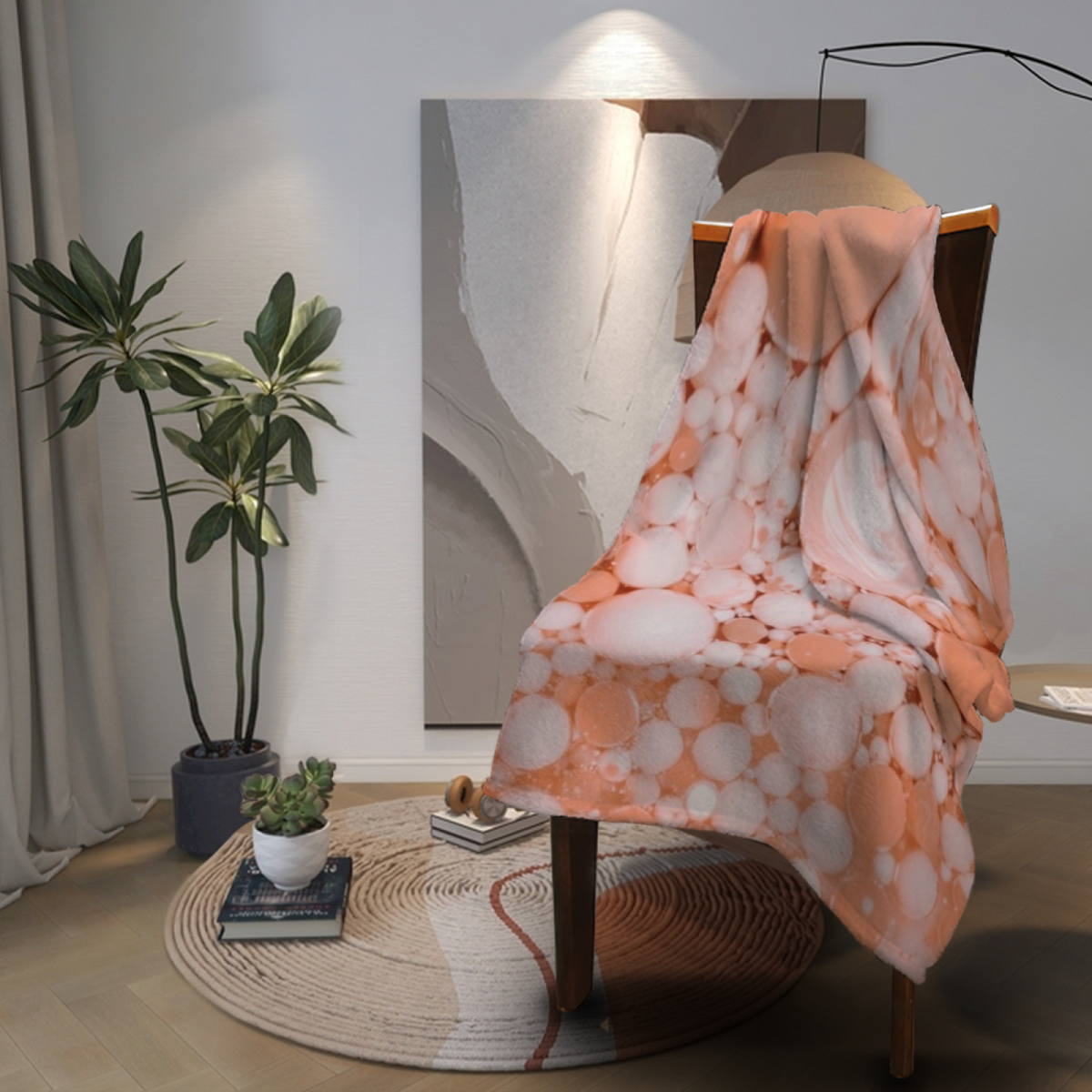 Blush Echo Bohemian Pattern All-Season Flannel Blanket