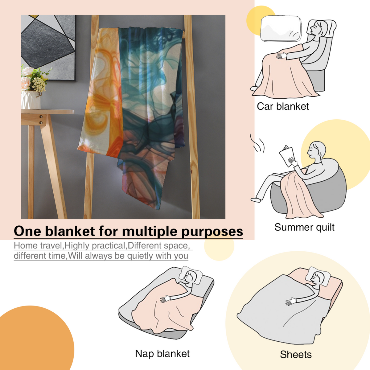 Soft Neutral Whimsical Decor All-Season Flannel Blanket ¨C Dewdrop Galaxy Edition