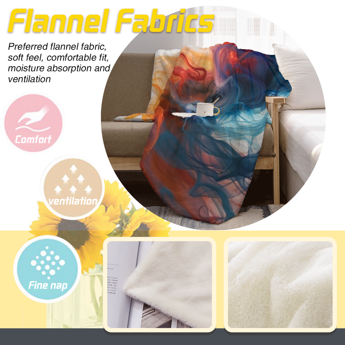 Soft Neutral Whimsical Decor All-Season Flannel Blanket ¨C Dewdrop Galaxy Edition