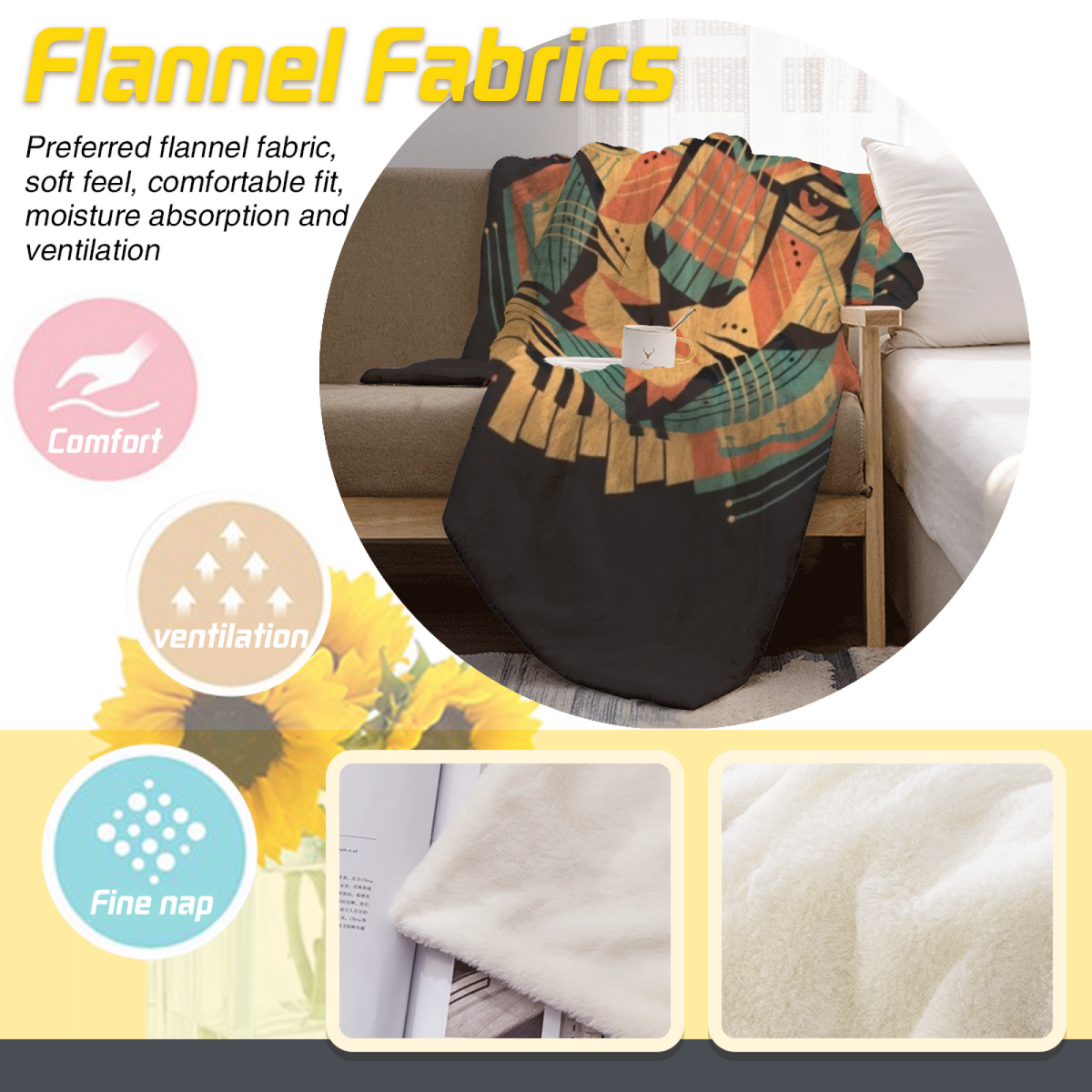 Lagoon Whimsy Artistic Pattern Flannel Throw Blanket