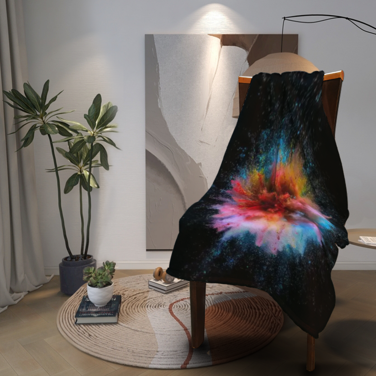 Copper Galaxy Lightweight Flannel Throw in Dusty Lilac