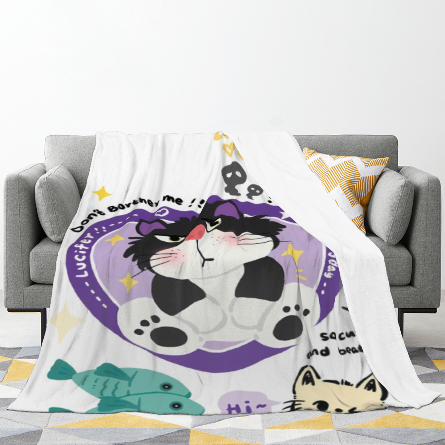 Colorful Artistic Throw Blanket ¨C Contemporary Abstract Printed Design