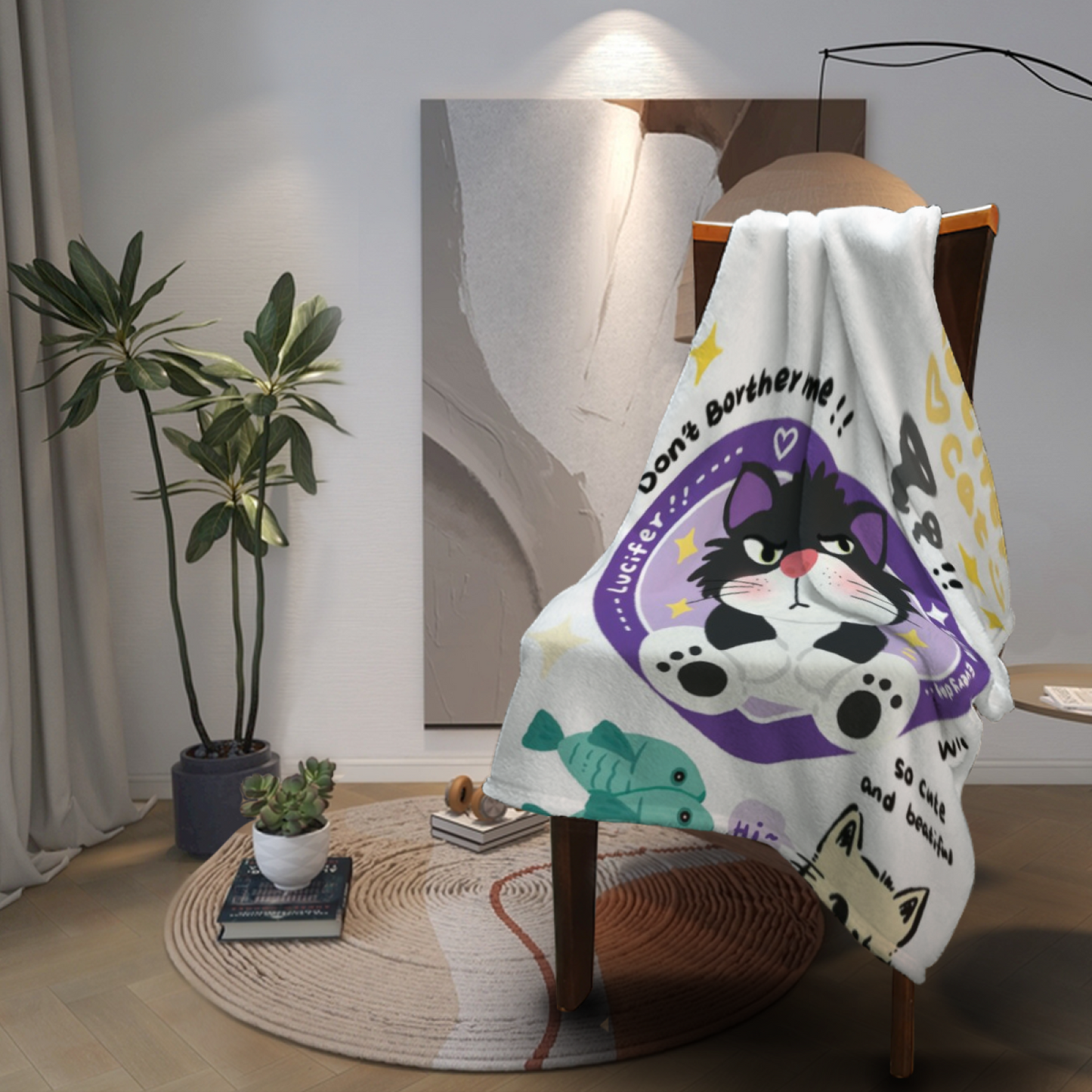 Colorful Artistic Throw Blanket ¨C Contemporary Abstract Printed Design