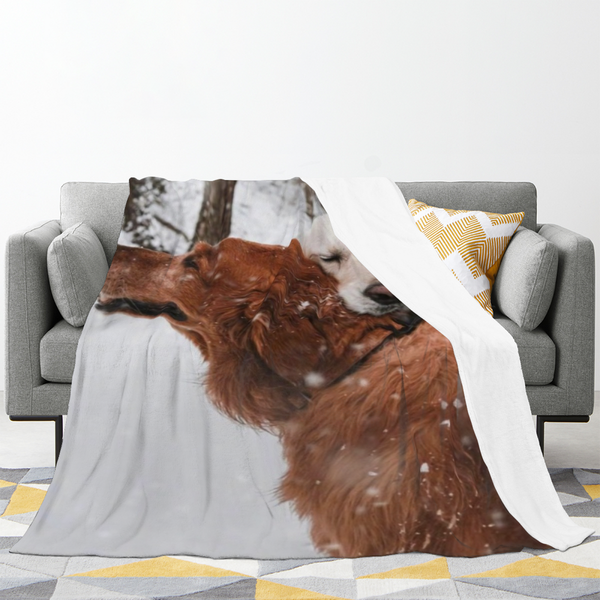 Azure Serenade Soft Neutral Art Flannel Throw Blanket