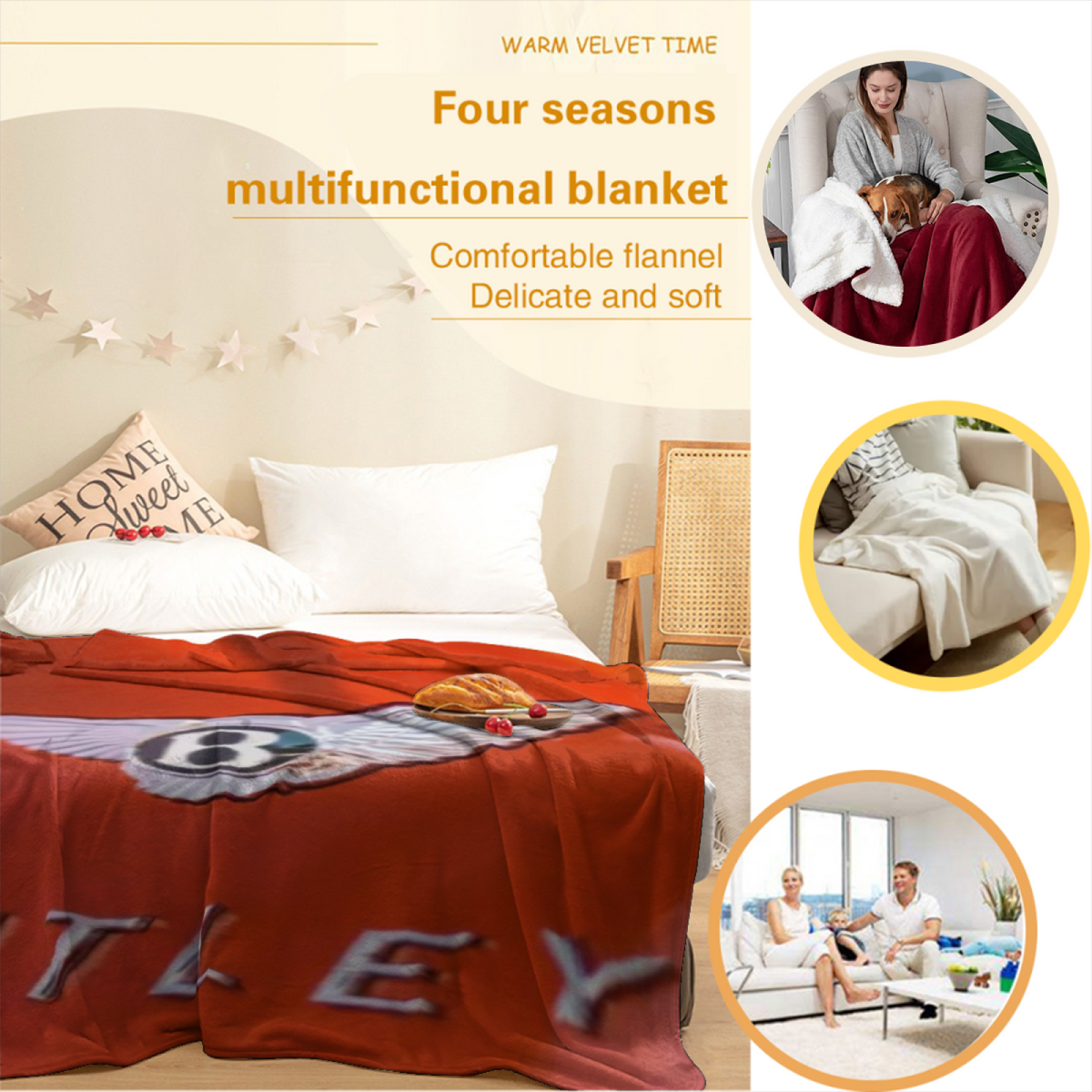 Soft Minimalist All-Season Flannel Blanket ¨C Mossy Valley Collection