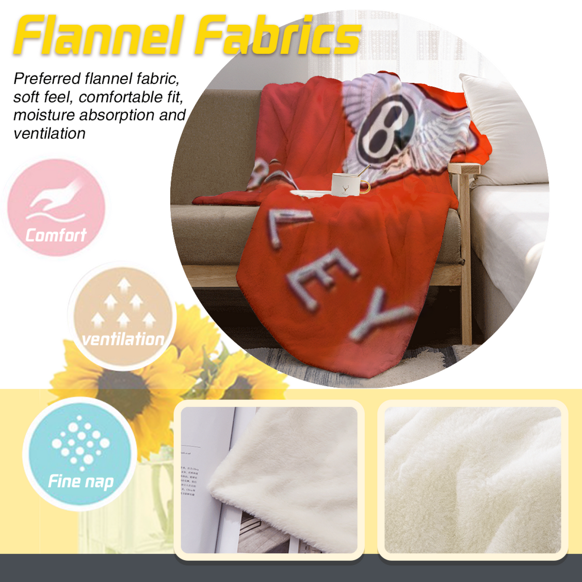 Soft Minimalist All-Season Flannel Blanket ¨C Mossy Valley Collection