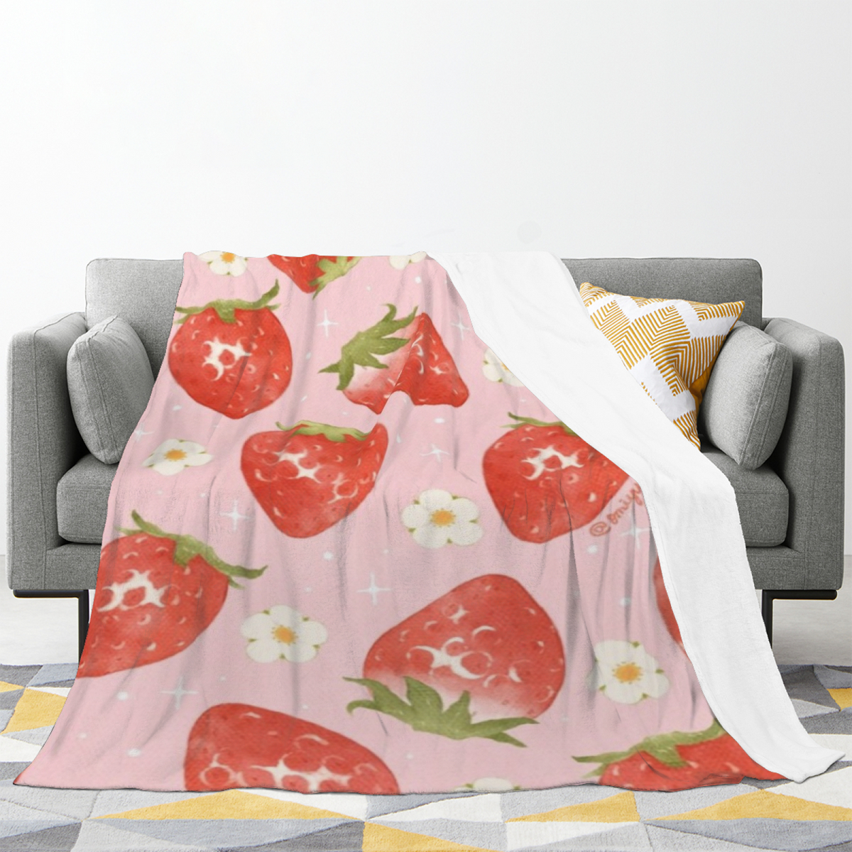 Decorative Pastel Multicolor Solstice Mosaic Decorative Flannel Blanket