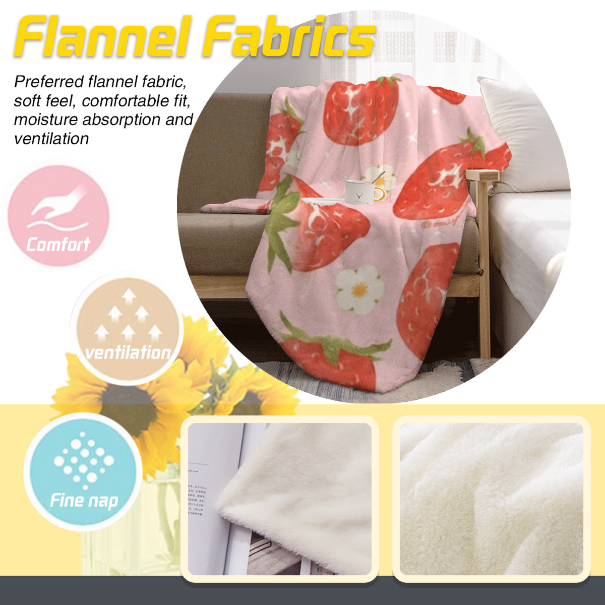 Decorative Pastel Multicolor Solstice Mosaic Decorative Flannel Blanket
