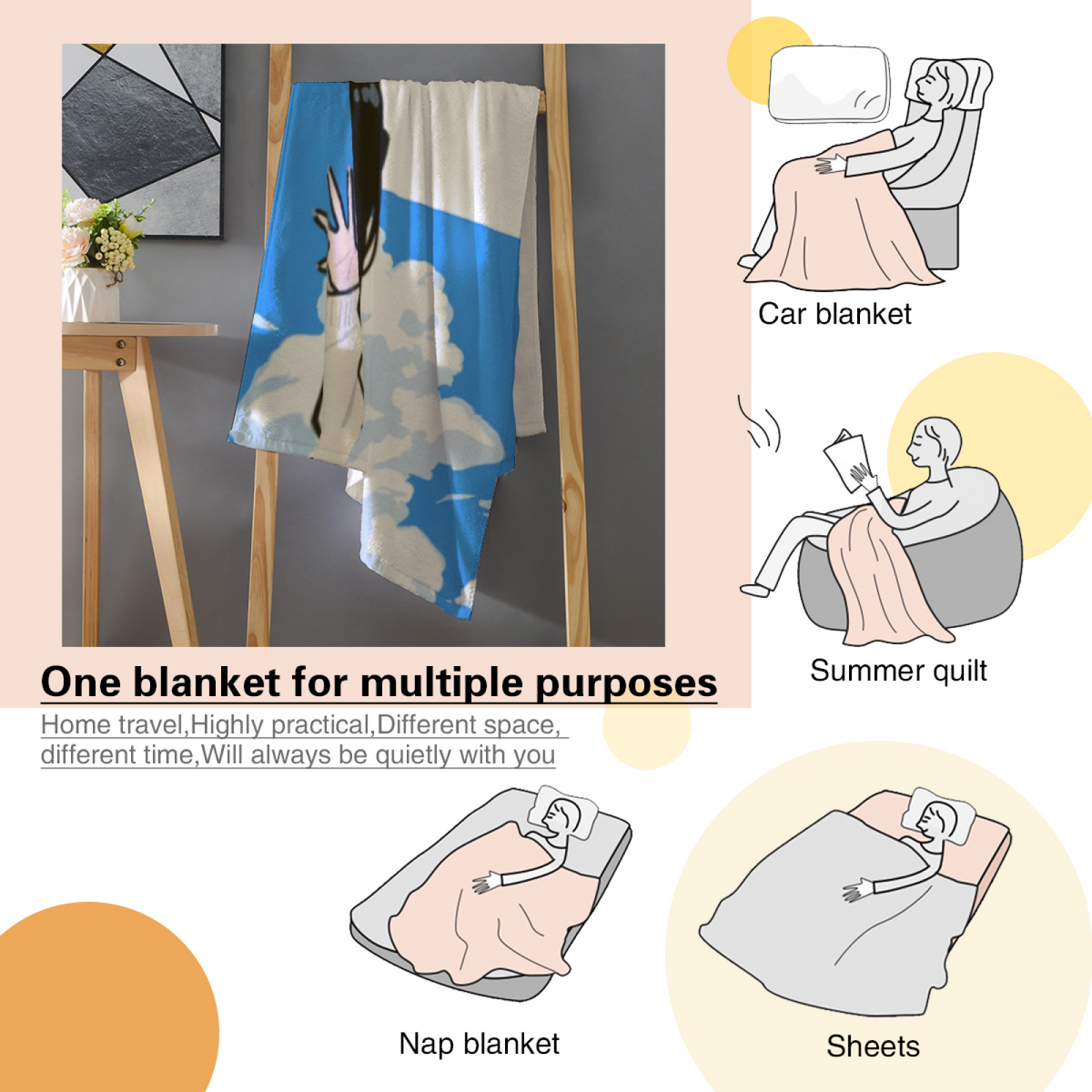 Opaline Lagoon Inspired Cozy Flannel Bed Blanket ¨C Earthy Neutral Palette