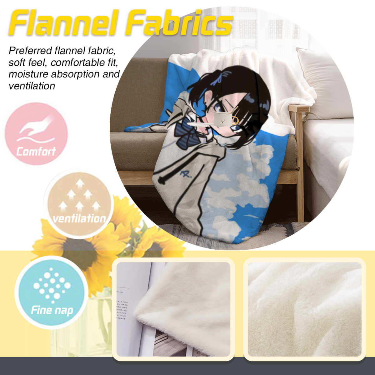 Opaline Lagoon Inspired Cozy Flannel Bed Blanket ¨C Earthy Neutral Palette