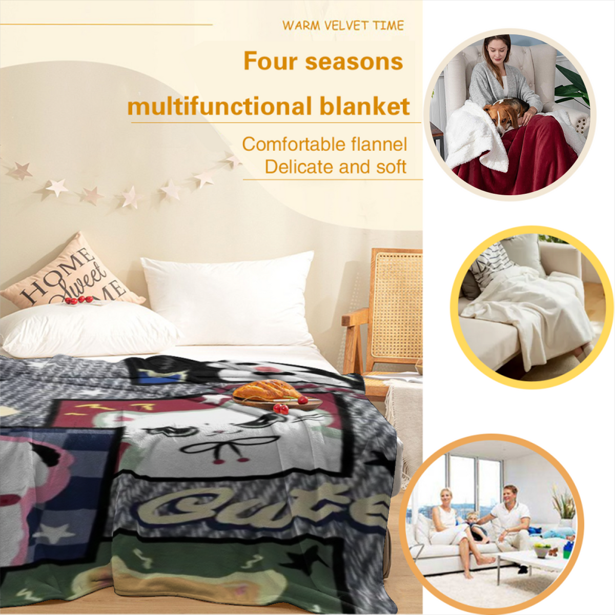 Mossy Atlas Muted Sage Art Decorative Flannel Blanket