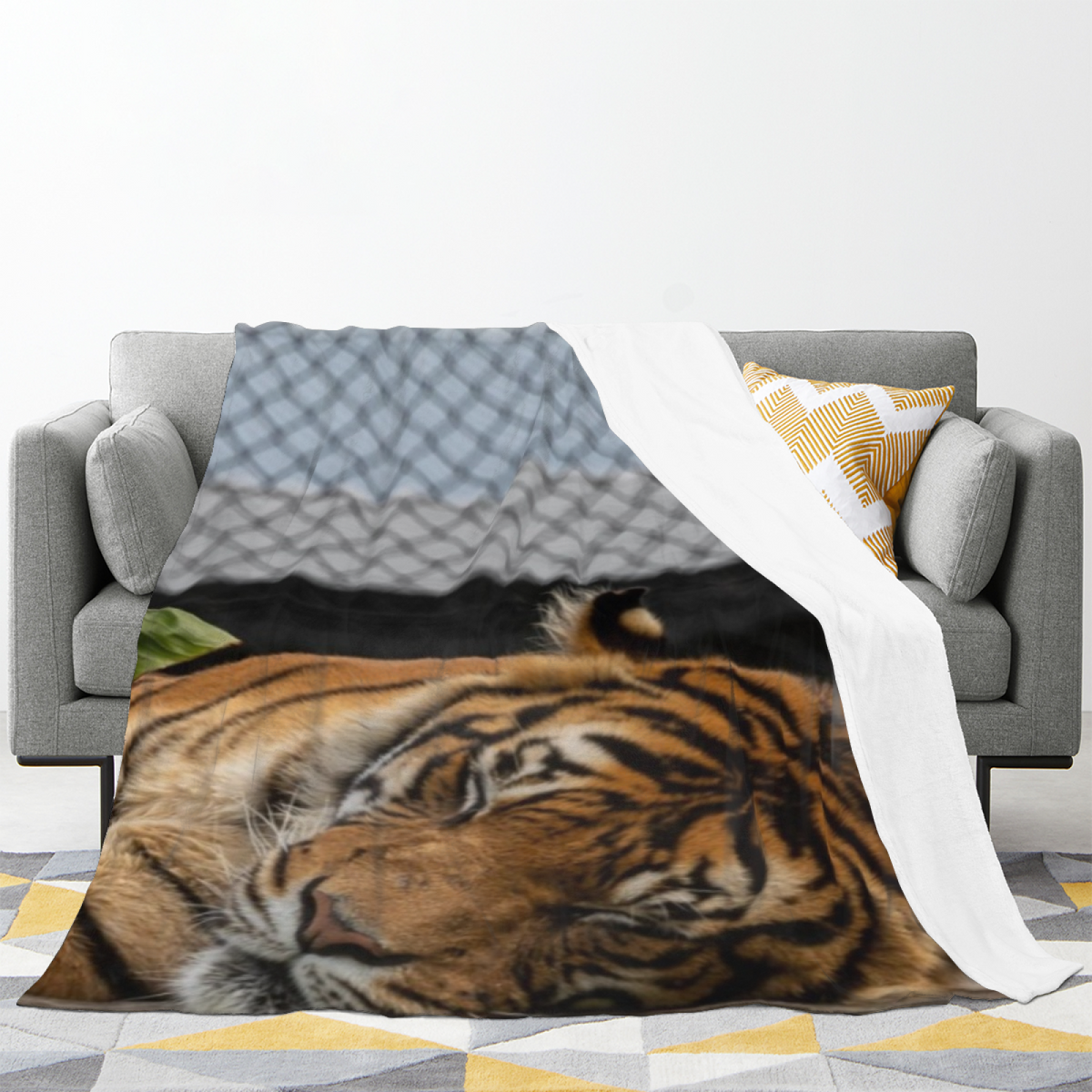 Orchid Horizon Soft Neutral Modern Lightweight Flannel Throw