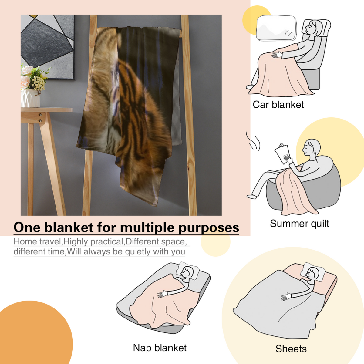 Orchid Horizon Soft Neutral Modern Lightweight Flannel Throw