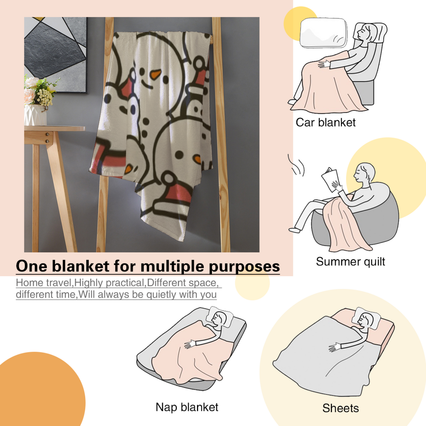 Contemporary Abstract Throw Blanket ¨C Stylish Decorative Graphic Blanket