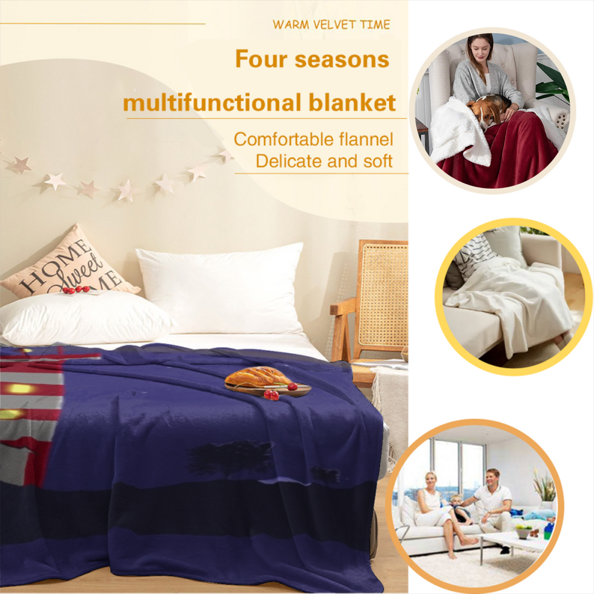 Aurora Nectar Home Accent Lightweight Flannel Throw ¨C Rich Multicolor