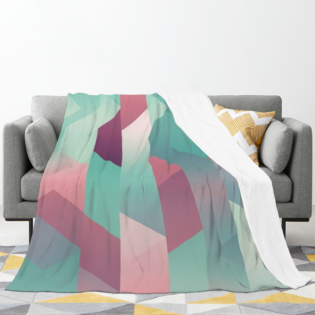 Oceanic Blossom Home Accent Lightweight Flannel Throw ¨C Warm Coral