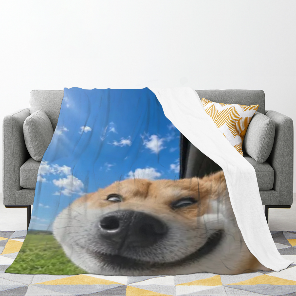 Misty Daydream Muted Sage Art Flannel Throw Blanket