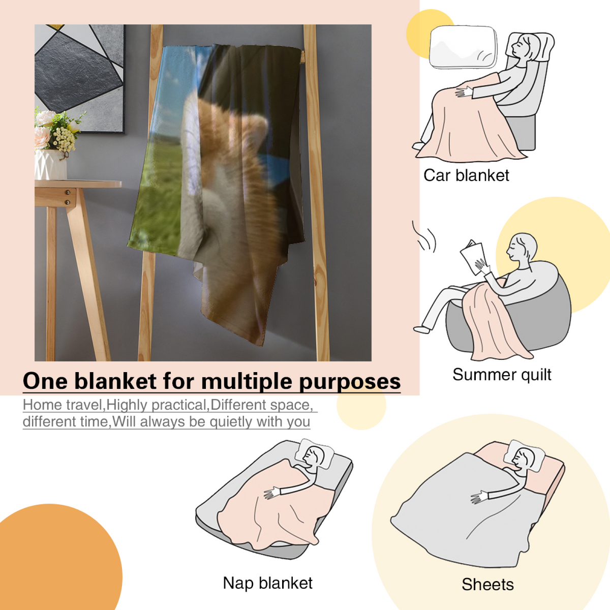 Misty Daydream Muted Sage Art Flannel Throw Blanket