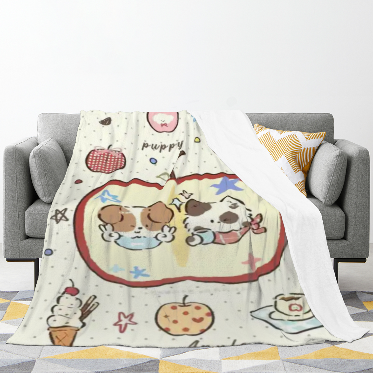 Eclectic Design Cinnamon Solstice Warm Coral Flannel Sofa Throw