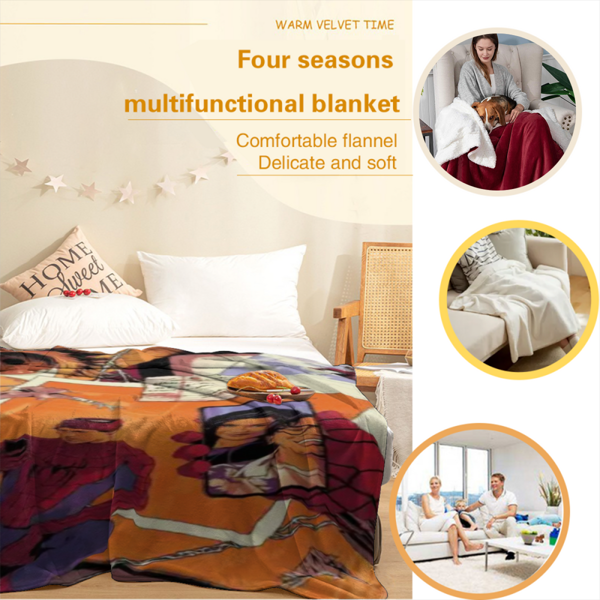 Earthy Neutral Rustic Valley Soft Flannel Blanket ¨C Contemporary Pattern