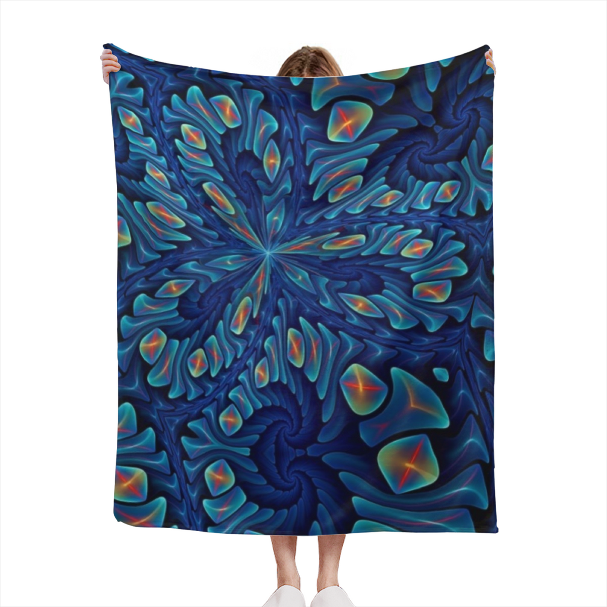 Pebble Petal Contemporary Pattern Soft Flannel Blanket
