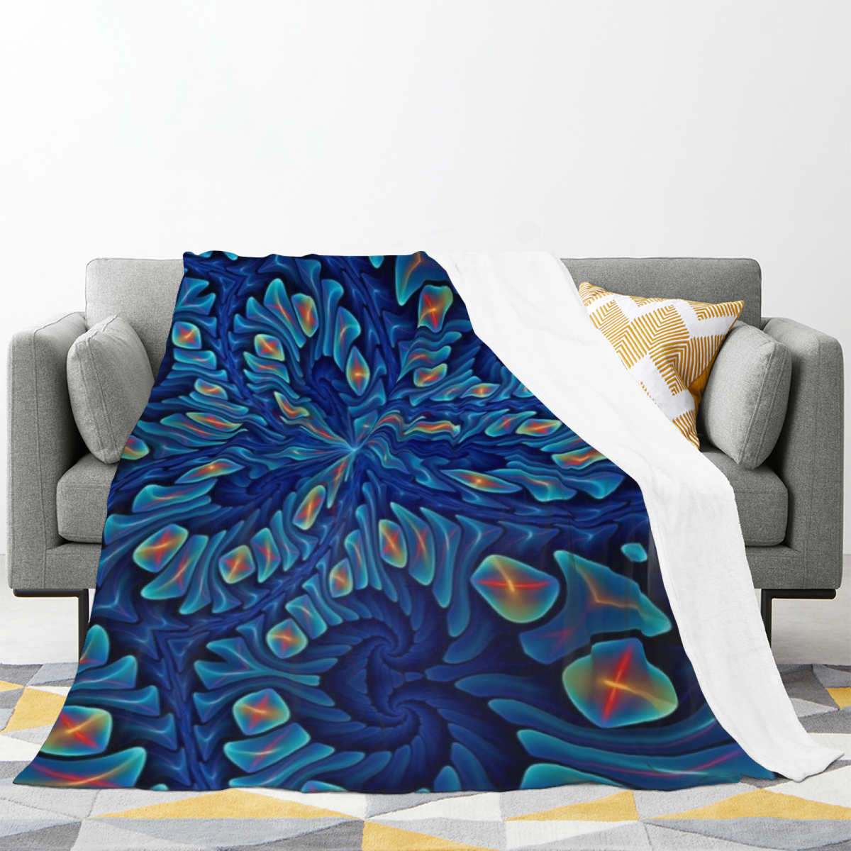 Pebble Petal Contemporary Pattern Soft Flannel Blanket