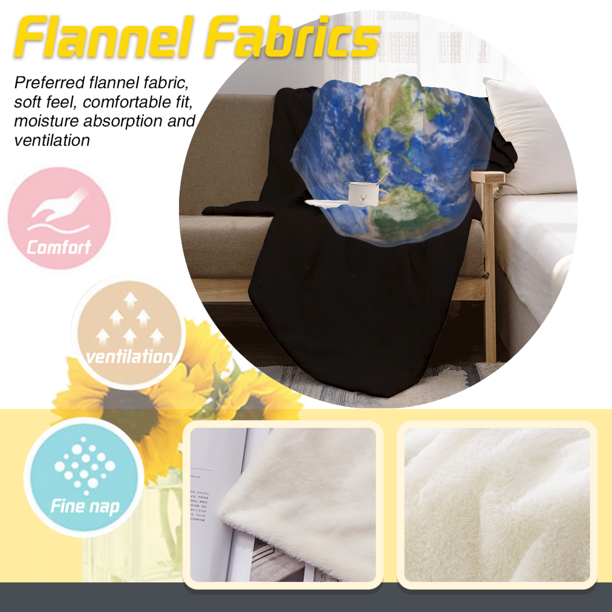 Earthy Neutral Opaline Orchard Soft Flannel Blanket ¨C Contemporary Pattern