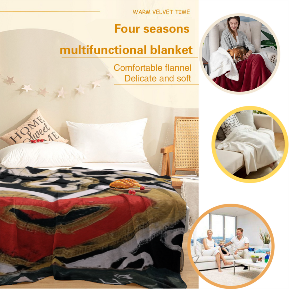 Desert Thicket Lightweight Flannel Throw in Rich Multicolor