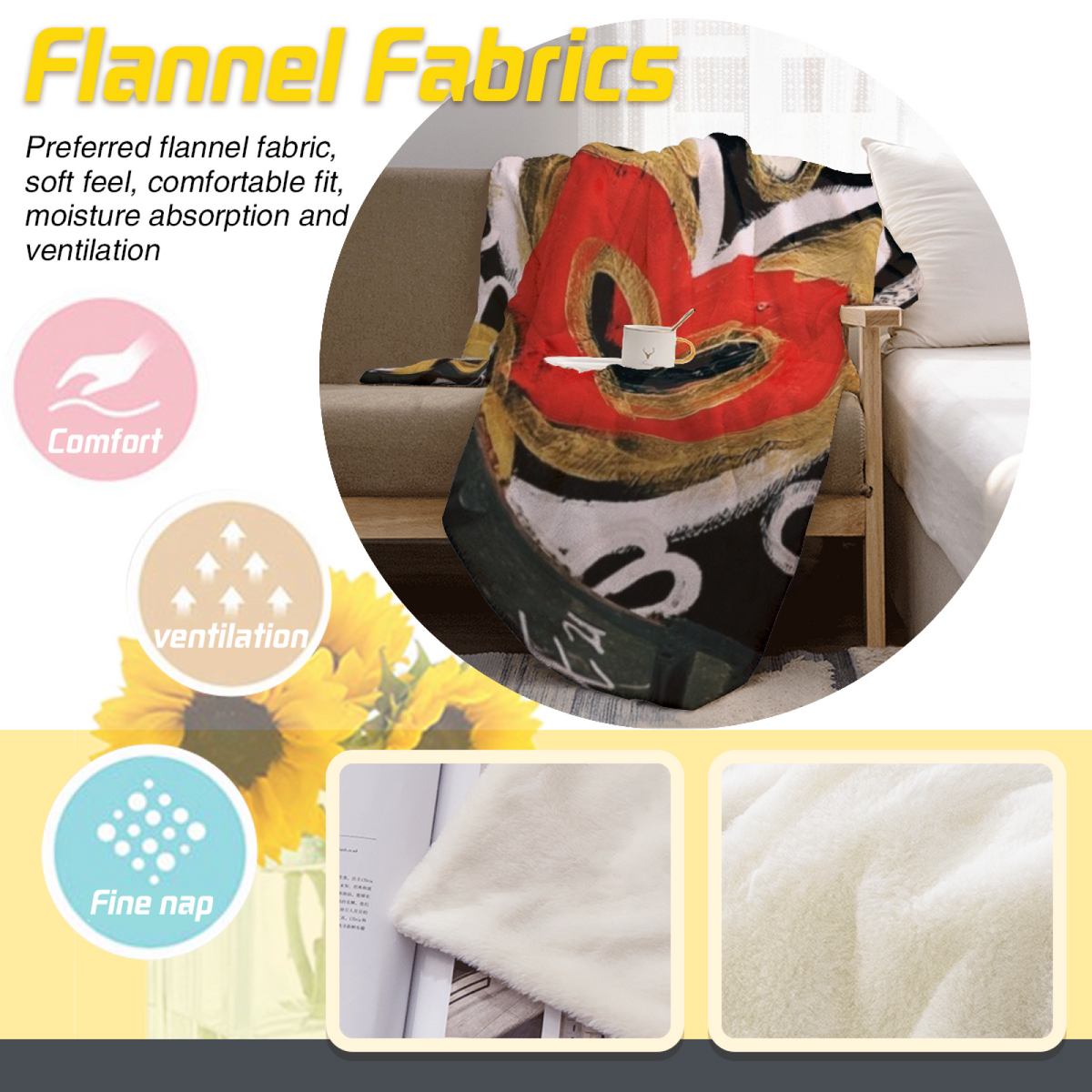 Desert Thicket Lightweight Flannel Throw in Rich Multicolor
